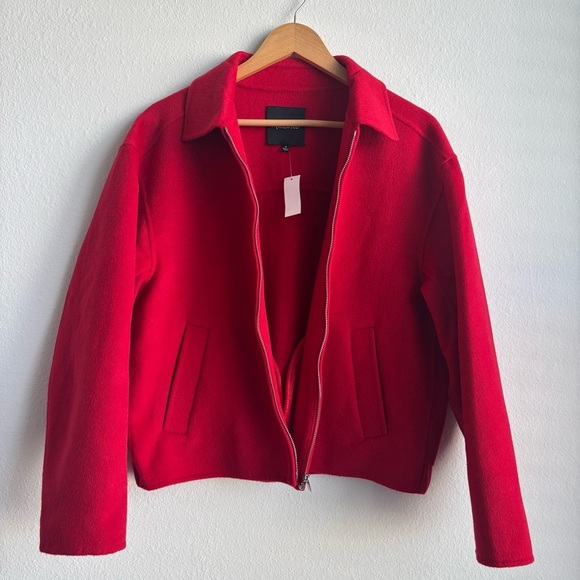 NWT Madewell Double-Faced Rounded-Sleeve Wool Blend Red Cherry Coat Jacket Med - Picture 7 of 16